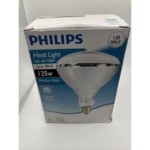 Phillips BR40 Clear Heat Light Bulb 125-Watt 125BR40/1 #G111A New